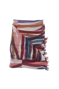 Loro Piana Womens Multicolored Cashmere Knit Striped Fringe Scarf 76"x32" - Picture 1 of 4