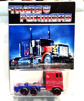 "Custom" Hot wheels Transformer Optimus Prime Big Rig Hauler Real Riders added!! - Image 1 of 4