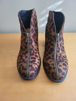 Botines Pierre Dumas Para Mujer Marrón Leopardo Talla 7.5 Cremallera Top Excelente Estado Foto 1 de 4