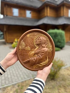 Our Lord Jesus wood carved christian icon religious wall handing art work - Picture 1 of 3