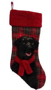 Williamstown Black Lab Labrador Retriver Christmas Stocking - Fluffy Face - Picture 1 of 5
