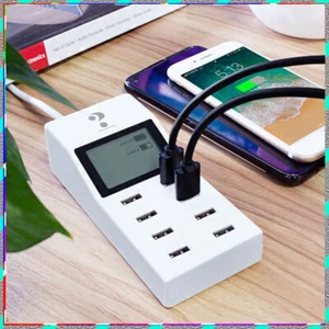 Fast charging 8USB LCD digital display output 5V/8A multi-port travel charger - Picture 1 of 18