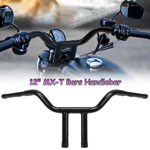 Manillar de 12" de elevación MX-T para Harley Softail Slim Sportster XL Dyna FXST - Imagen 1 de 13