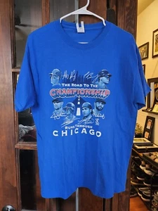 Chicago Cubs Baseball World Series Championship Tshirt Blue Size Large - Picture 1 of 3