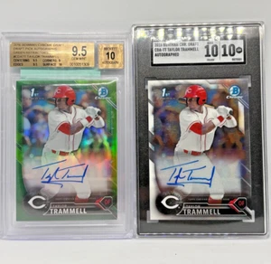 2016 Taylor Trammell Bowman Chrome Draft #CDATT SGC/BGS GEM 10 Lot of 2 Slabs - Picture 1 of 2