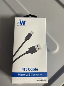 Just Wireless 4ft TPU Micro USB to USB-A Cable - Black - Picture 1 of 2