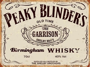 Insegna/targa Peaky Blinders Whiskey retrò metallo novità regalo uomo caverna pub - Foto 1 di 1