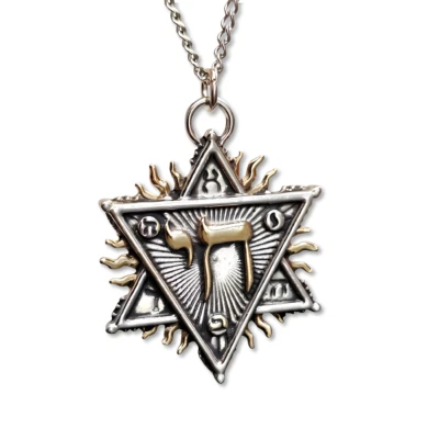 Collana con ciondolo figura di Salomone prosperità spirituale magia mistica d... - Immagine 1 di 4