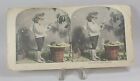 Antique Fourth Of July Steroview, Patriotic Props, Cannon Little Girl W/Firework