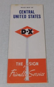 1952 D-X oil company gas station map of the Central United States - Picture 1 of 4
