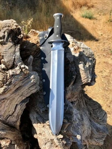 26" CUSTOM HANDMADE CARBON STEEL  BLACK GLADIUS SWORD MICARTA HANDLE+SHEATH - Picture 1 of 7