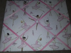 Cute Ballerina Themed Memory Board with Matching Button Accents - Picture 1 of 2