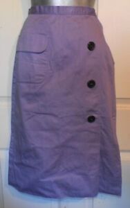 Vintage 50s 60s Purple Cotton Skirt Tailored by Kasmit W24