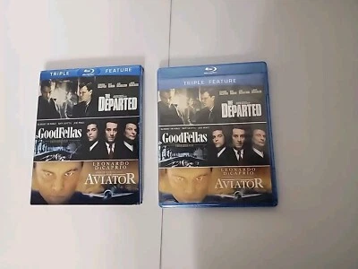 Triple Feature Blu-ray The Departed Goodfellas Aviator Leonardo DiCaprio Sealed Foto 1 de 4
