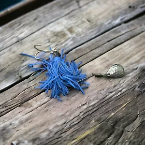 Bass Lure Spinnerbait 1/4 oz 1 Hammered Colorado Blade Blue Double Hook - Picture 1 of 5