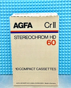 AGFA CR-II STEREOCHROM HD 60 TYPE II BOX OF 10 CASSETTE TAPES (SEALED) - Picture 1 of 8