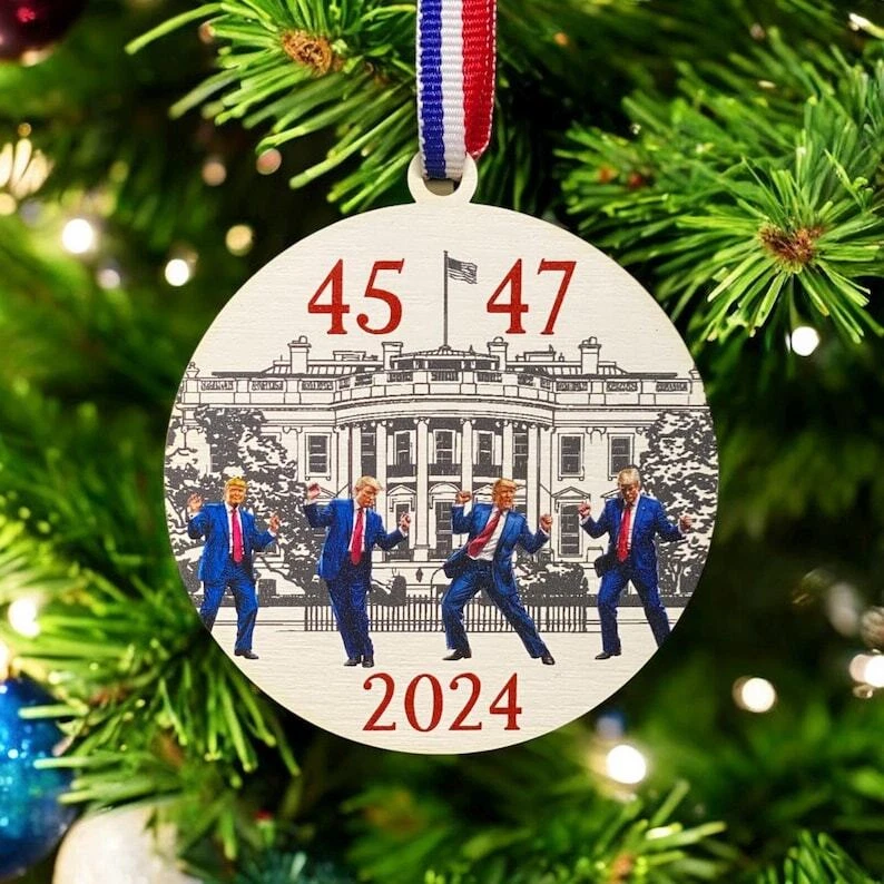 Trump 45 47 Ornamento 2024 | Trump Happy Dance | Ornamento Presidente Trump Foto 1 de 1