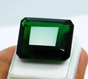 55.25 Ct. Green Amethyst Translucent Faceted Emerald Cut Loose Gemstone for Ring