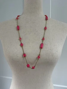 Kate Spade Jewel Bar Necklace With PINK Faceted Gems. 15.5” - Picture 1 of 4