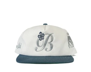 BSIDE Studio Flower Script Silver/Faded Navy Unstructured Snapback Hat - Picture 1 of 3