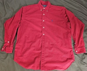 Vintage Polo Ralph Lauren Blaire Button Up Red Corduroy Shirt Men's Large - Picture 1 of 7