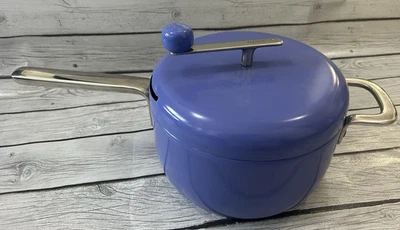 POPSMITH POPCORN 6 QUART STAINLESS STEEL STOVETOP POPPER POT PURPLE BLUE - Image 1 of 4