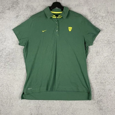 Oregon Ducks Polo Shirt Womens 2XL Green Yellow NCAA Football Fit Dry Nike - Image 1 of 4
