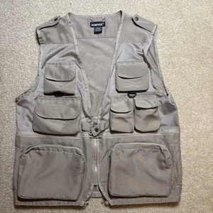 HUMVEE Utility Vest Mens Large Brown Multi Pocket Fishing Safari Travel Tactical - Picture 1 of 7