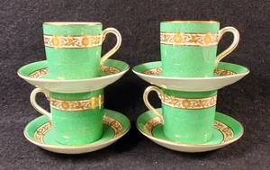 George Jones & Sons England Crescent China 4 Demitasse / Espresso & Saucers - Picture 1 of 14