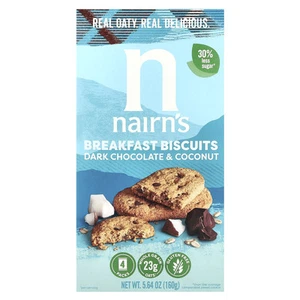 Breakfast Biscuits, Dark Chocolate & Coconut, 4 Packs, 5.64 oz (160 g) - Picture 1 of 2