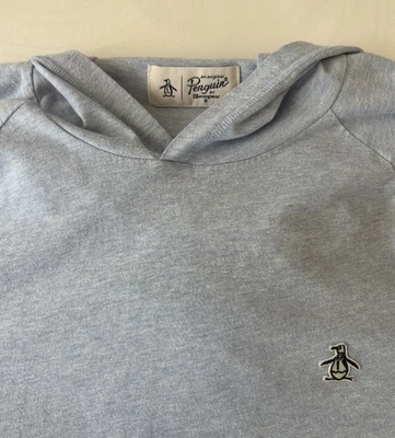Camiseta com capuz masculina manga longa original Penguin azul urze tamanho XL - Imagem 1 de 4