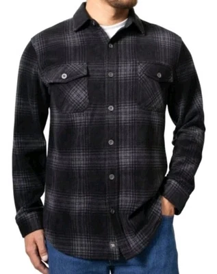 Freedom Foundry Mens Flannel Shirt Button-up Plaid Black Gray Outdoor Long Slv S - Image 1 of 4