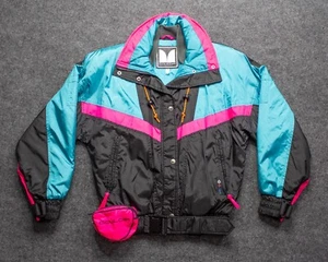 Vintage Couloir Winter Ski Jacket Full Zip Hood Belt Fanny Pack Women's Size 6 - Picture 1 of 11
