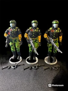 Squad of 3 Cobra Jungle Viper 1986 Style Black Major Custom GI Joe - Foto 1 di 4