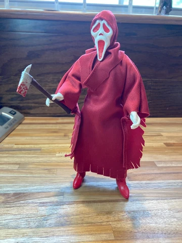 Custom hand painted Ghostface in red 8 inch action figure on mego new body Cover