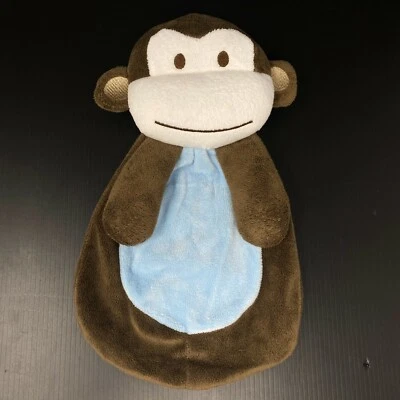 Manta de seguridad marrón mono azul barriga bebé Lovey felpa plana RN 119741 12" juguete Foto 1 de 4