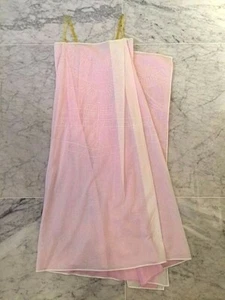 ISSEY MIYAKE WHITE/PURPLE PINK COTTON SUN DRESS w YELLOW RUBBER BRA STRAPS- SZ M - Picture 1 of 9
