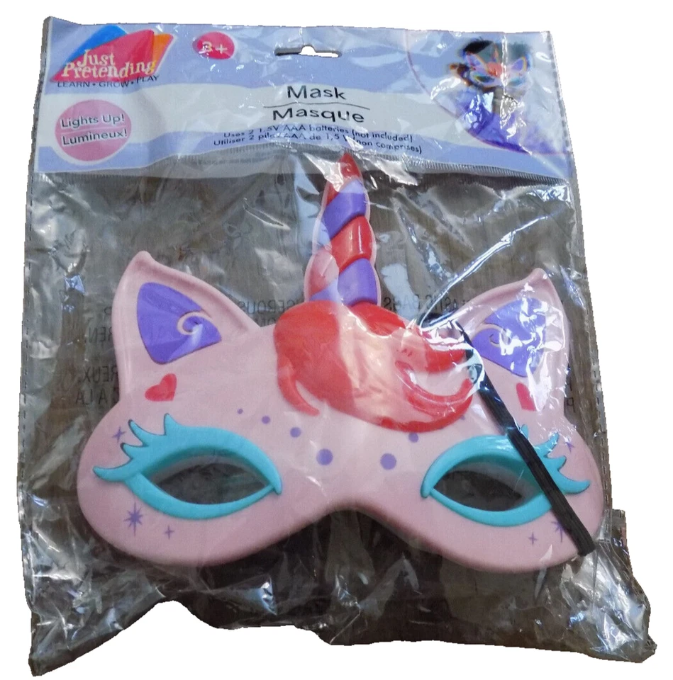 Unicorn Light-Up 3D Plastic Mask Kids Adults For Costume Party Playing Dress Up - Image 1 of 4