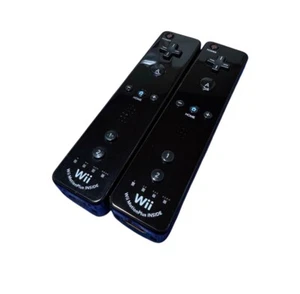 Nintendo Wii Remote Controller Remote Motion Plus Black Lot of 2 Tested good - Picture 1 of 1