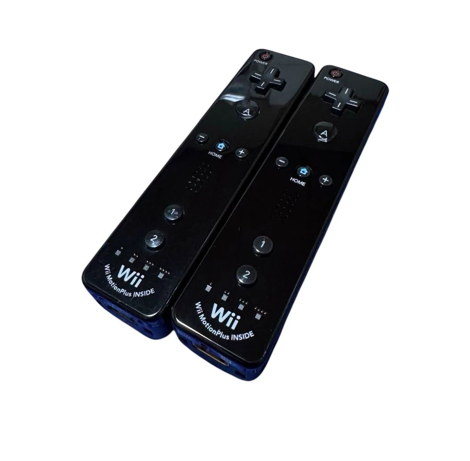 Nintendo Wii Remote Controller Remote Motion Plus Black Lot of 2 Tested good - Image 1 of 1