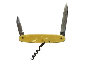 Navaja de bolsillo de celuloide sacacorchos Iskra de 2 hojas inoxidable rara de colección - Imagen 1 de 3
