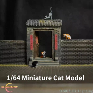 Diorama 1/64 Mini Cat Model City Street View Garage Workshop Scene Display Model - Picture 1 of 16
