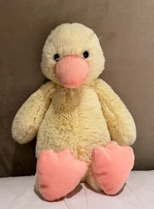 Jellycat Bashful Duck Yellow Plush Stuffed Animal Toy 11" Spring Easter (NO TAG) - Picture 1 of 2