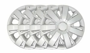 X Set 4 Llantas Cubiertas de la Rueda Tapacubos Coche Universal 13" Silver - Imagen 1 de 1