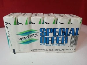 Vintage NOS Lot 6 Jergens Woodbury Beauty Soap Fresh Green Bars 3 Oz Ea Made USA - Picture 1 of 5