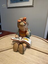 Hummel Book Worm Girl Sitting With Picture Book  4” Tall - EUC