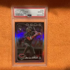 2024 Topps Series One Elly De La Cruz Rookie Rainbow Foil #141 Reds PSA 10 - Picture 1 of 4