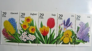 U.S. Stamps 29c Booklet Pane of 5 Scott 2760-4 (2764a), tulip lilac - MNH - Picture 1 of 1