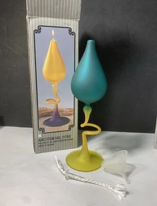 Vintage Öllampe aus mundgeblasenem Kunstglas - Bild 1 von 5