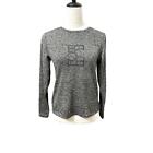 BCBG Graphic Max Azria Womens Pullover Sweater Gray Heathered Long Sleeve S